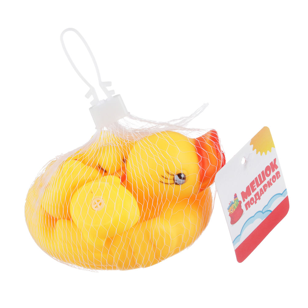 ИГРОЛЕНД Набор фигурок-пищалок "Уточка", 4шт, резина, 10х8х7см, арт.№ 262-136