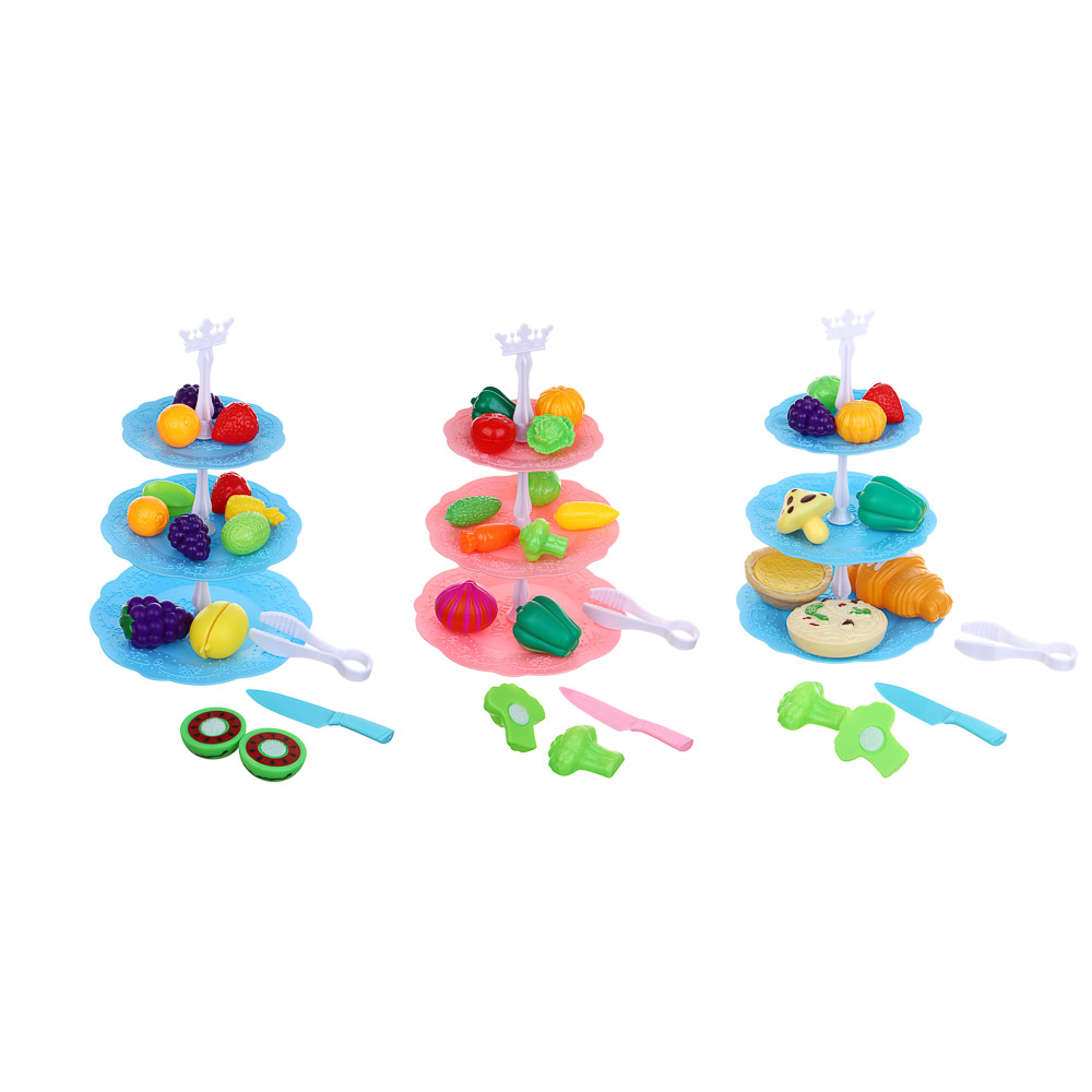 ИГРОЛЕНД Продукты на подставке "Вкусняшки", с аксессуарами в пакете, PP, PVC,21х26 см, 3 диз, арт.№ 294-187