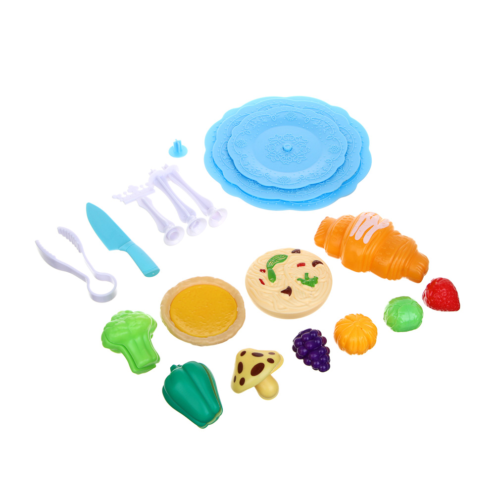 ИГРОЛЕНД Продукты на подставке "Вкусняшки", с аксессуарами в пакете, PP, PVC,21х26 см, 3 диз, арт.№ 294-187