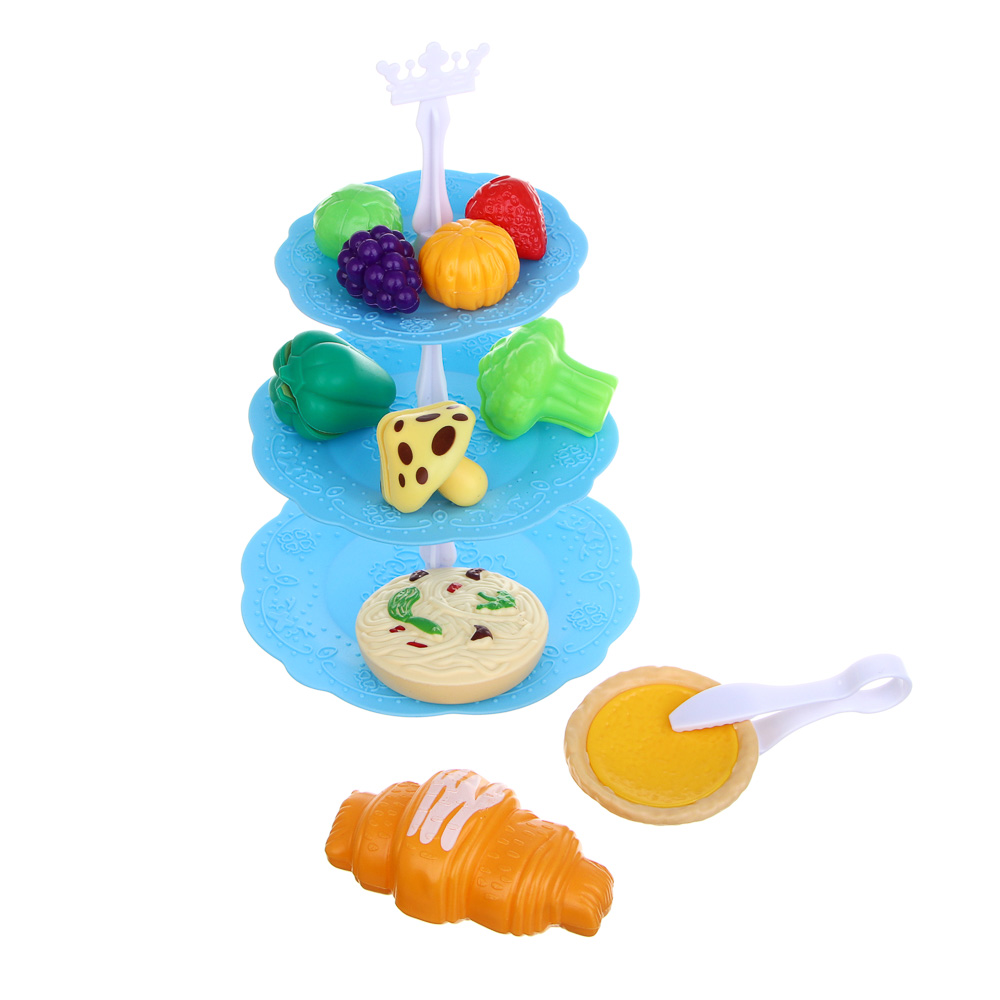 ИГРОЛЕНД Продукты на подставке "Вкусняшки", с аксессуарами в пакете, PP, PVC,21х26 см, 3 диз, арт.№ 294-187