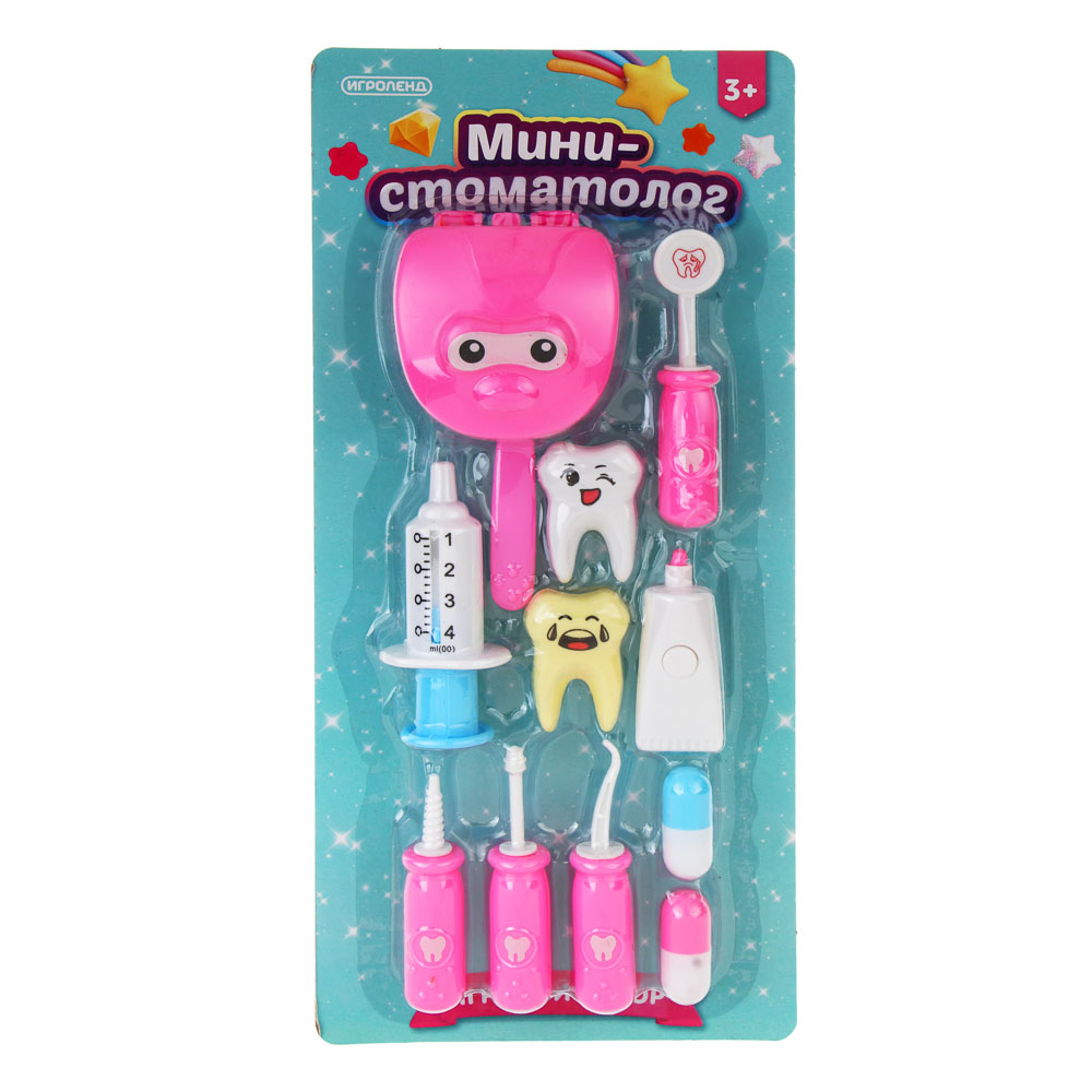 ИГРОЛЕНД Набор игровой профессии мини "Стоматолог", PP, ABS, 16х5х34,5см, арт.№ 294-188