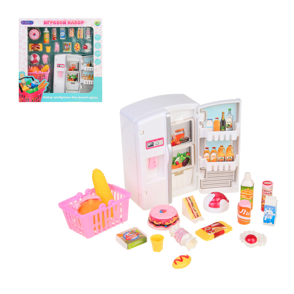 ИГРОЛЕНД Набор игровой, холодильник с продуктами, 24x6,8x24 см, ABS, арт.№ 294-199