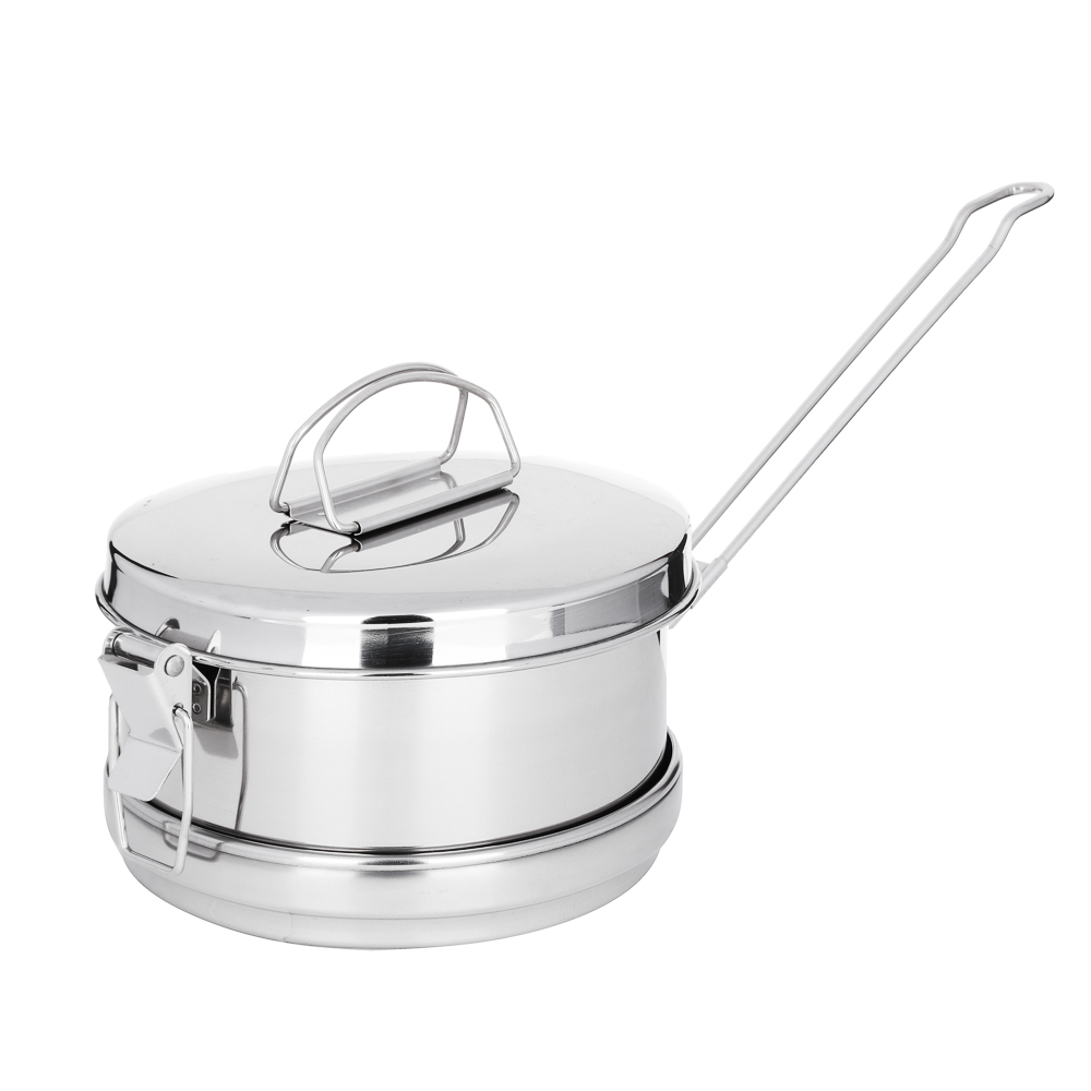 РУССО ТУРИСТО Набор посуды 3 пр. (кастрюля 850мл + кастрюля 350мл + крышка), нерж.сталь, арт.№ 123-033