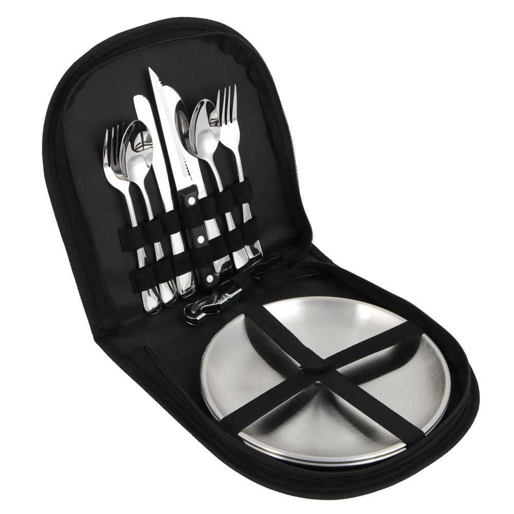 BY Набор столовых приборов для пикника в чехле, на 2 персоны, арт.№ 123-044