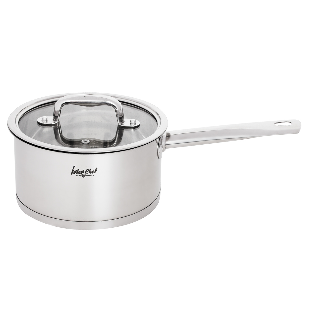 Ivlev Chef Royal Ковш 16х9см 1,8л, со стекл. крышкой, индукция, нерж.сталь 18/10, арт.№ 822-218