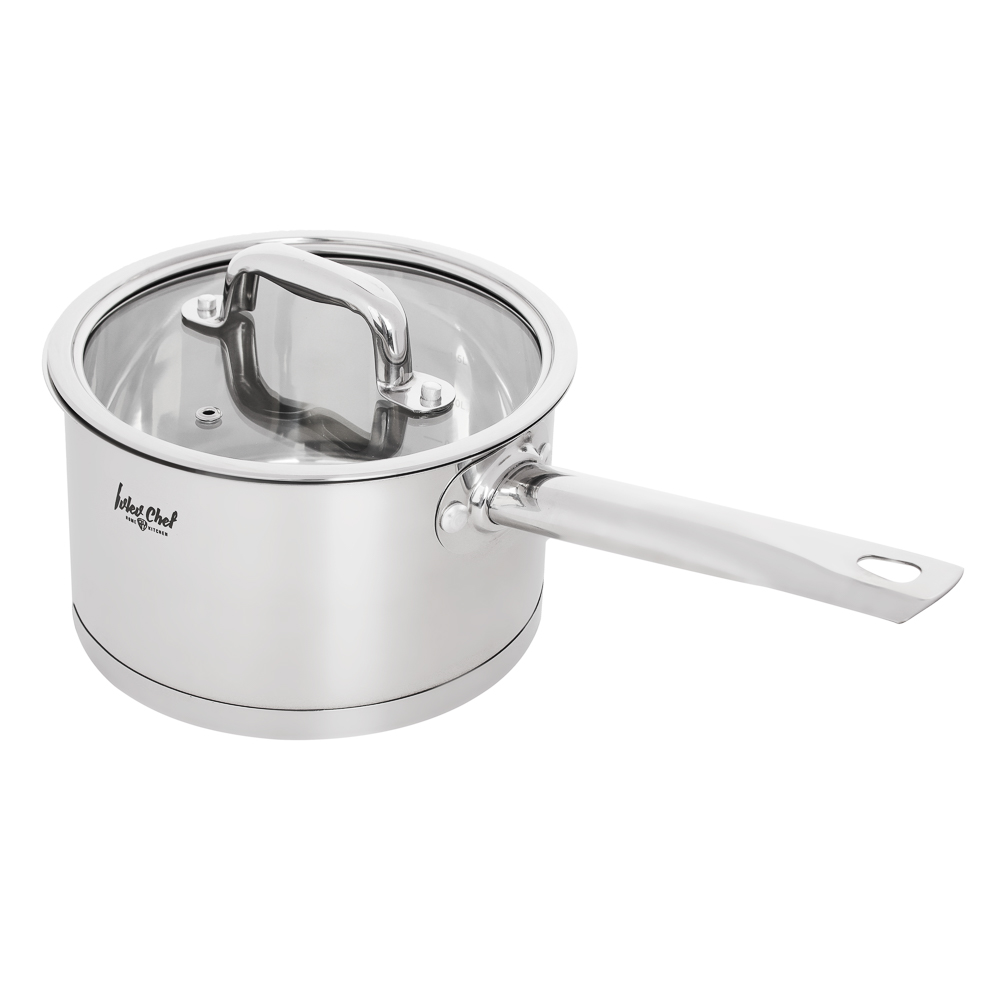 Ivlev Chef Royal Ковш 16х9см 1,8л, со стекл. крышкой, индукция, нерж.сталь 18/10, арт.№ 822-218