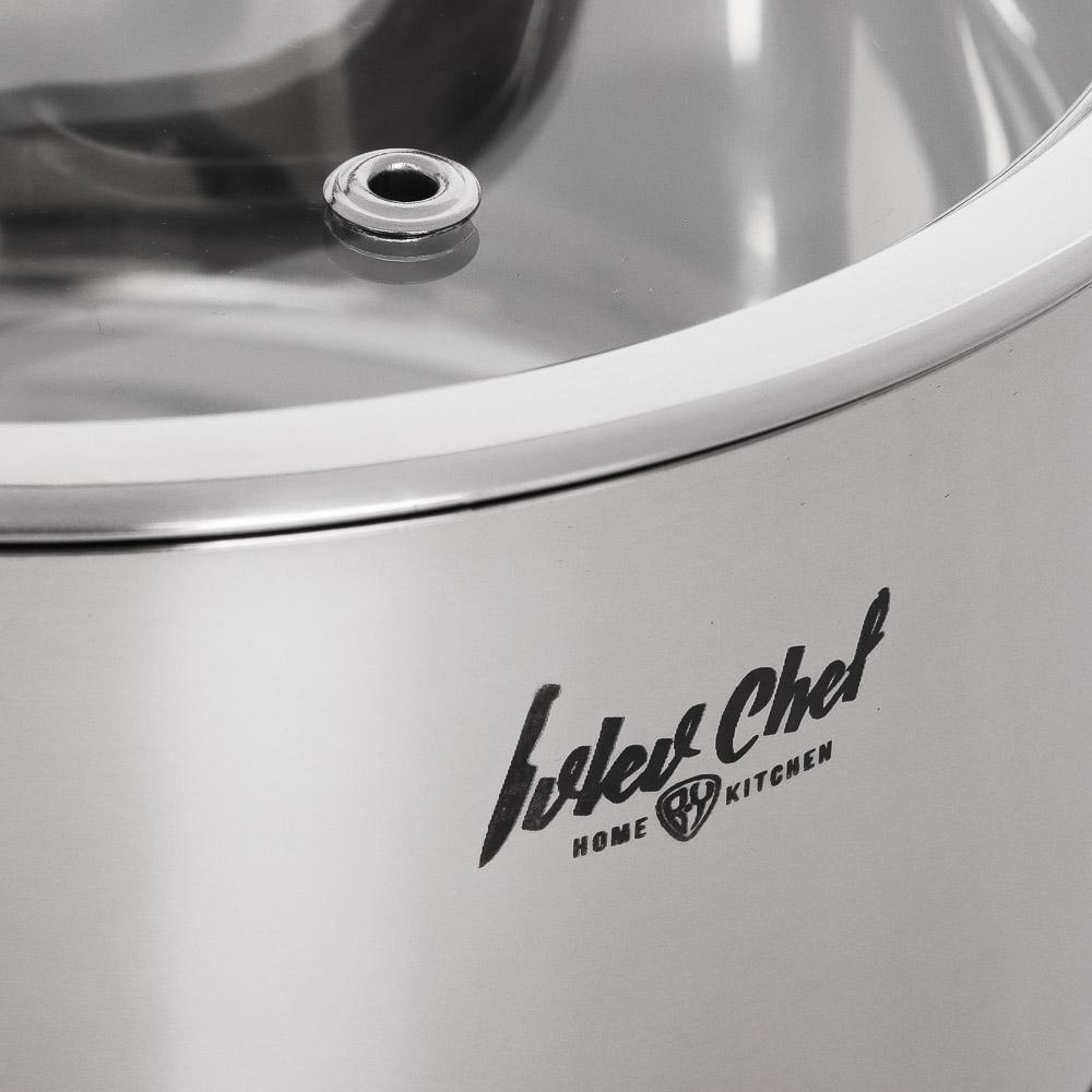 Ivlev Chef Royal Ковш 16х9см 1,8л, со стекл. крышкой, индукция, нерж.сталь 18/10, арт.№ 822-218