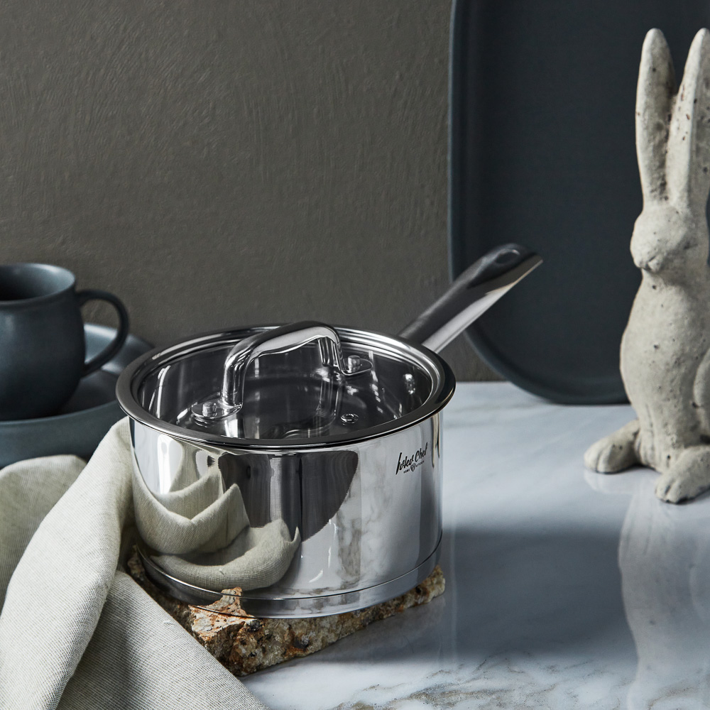 Ivlev Chef Royal Ковш 18х10см 2,5л, со стекл. крышкой, индукция, нерж.сталь 18/10, арт.№ 822-219