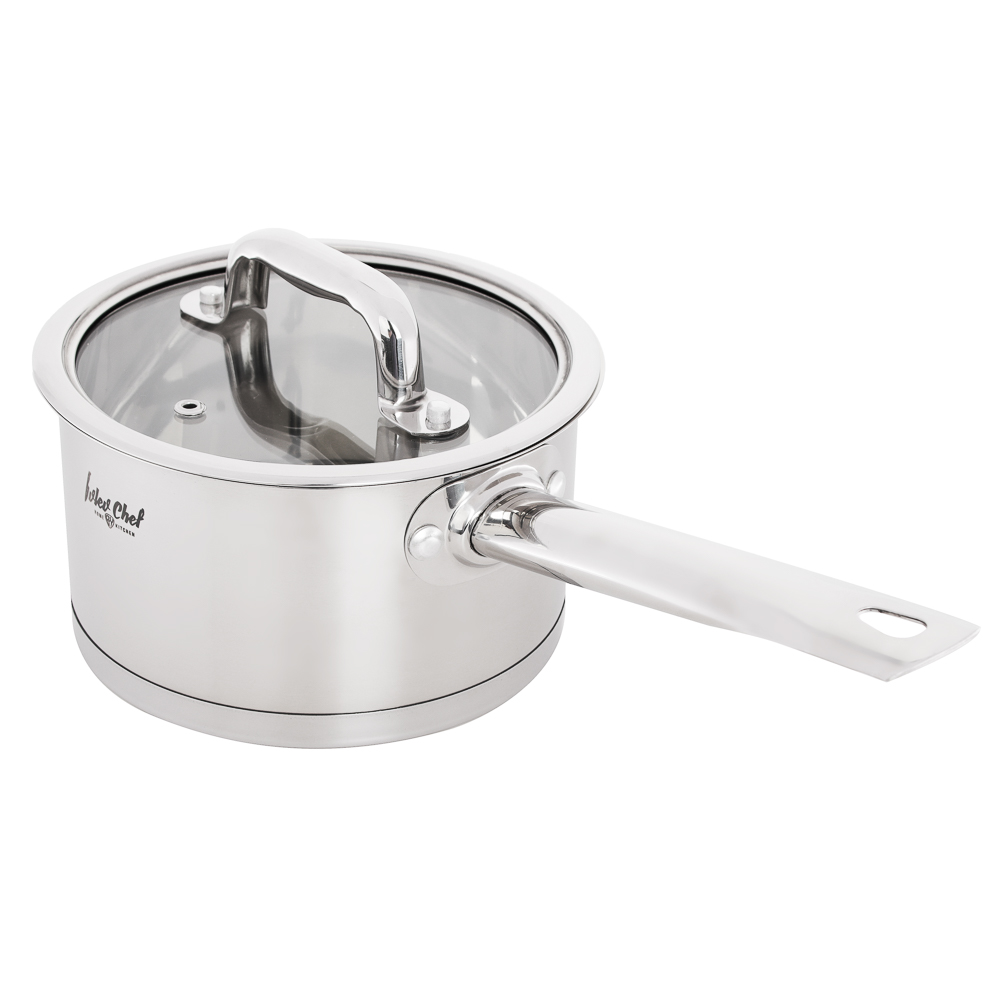 Ivlev Chef Royal Ковш 18х10см 2,5л, со стекл. крышкой, индукция, нерж.сталь 18/10, арт.№ 822-219