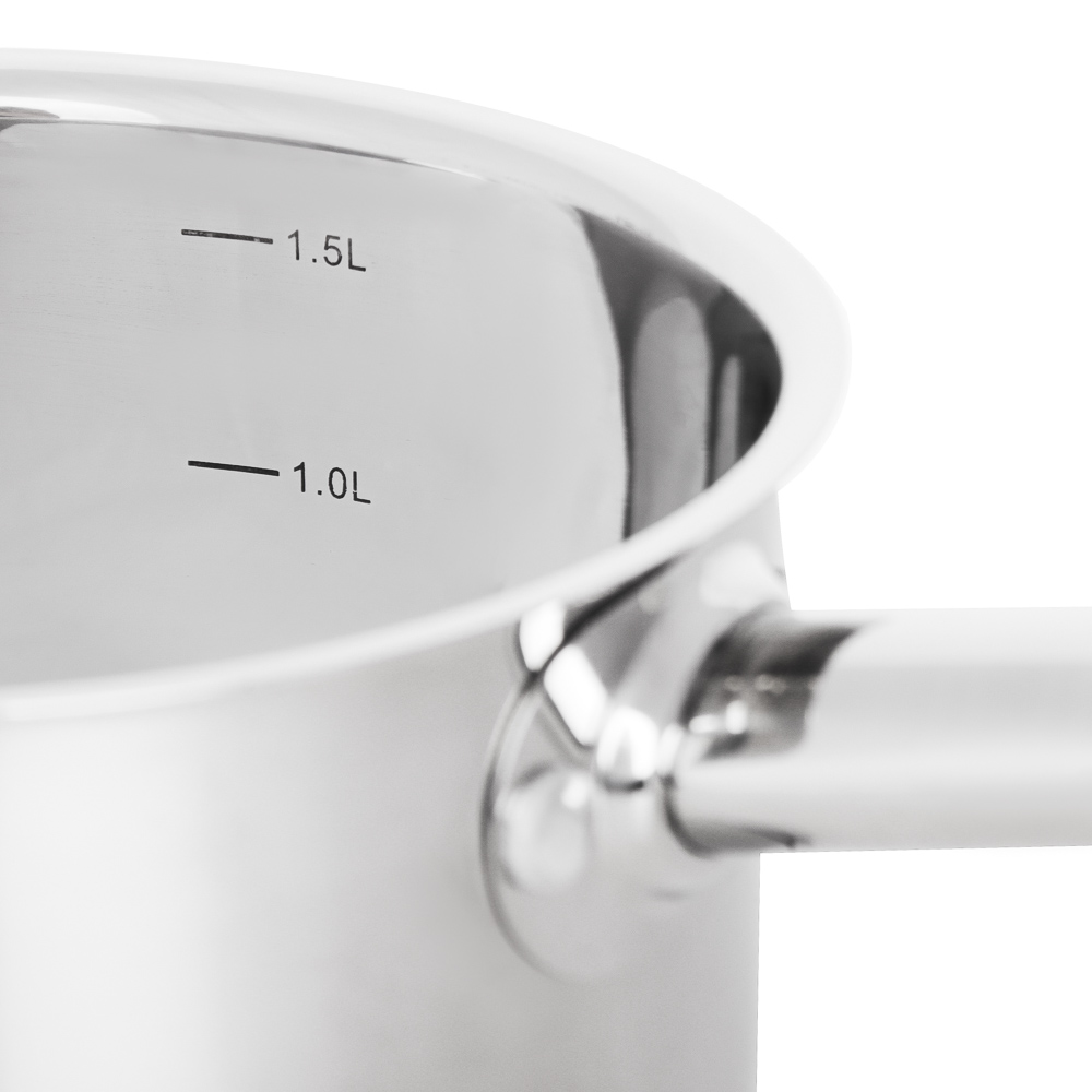 Ivlev Chef Royal Ковш 18х10см 2,5л, со стекл. крышкой, индукция, нерж.сталь 18/10, арт.№ 822-219