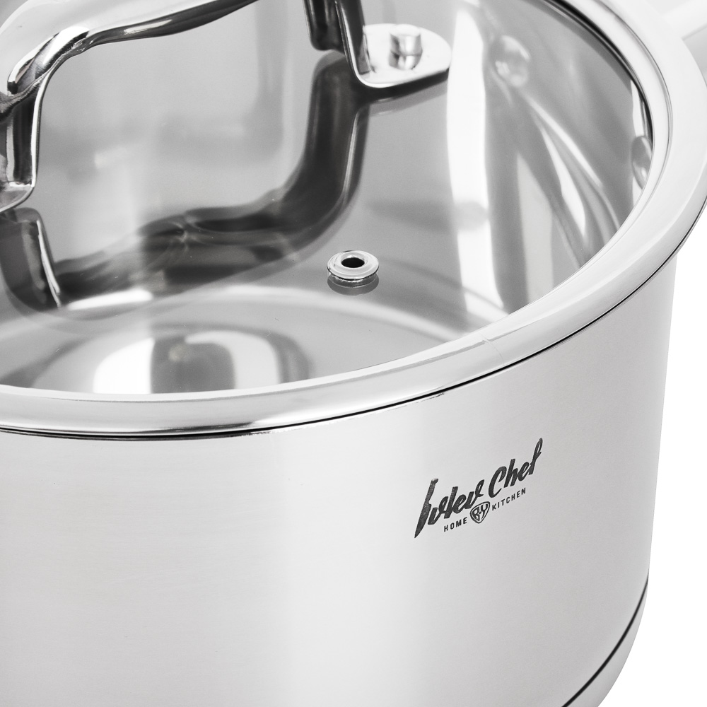 Ivlev Chef Royal Ковш 20х11см 3,4л, со стекл. крышкой, индукция, нерж.сталь 18/10, арт.№ 822-220