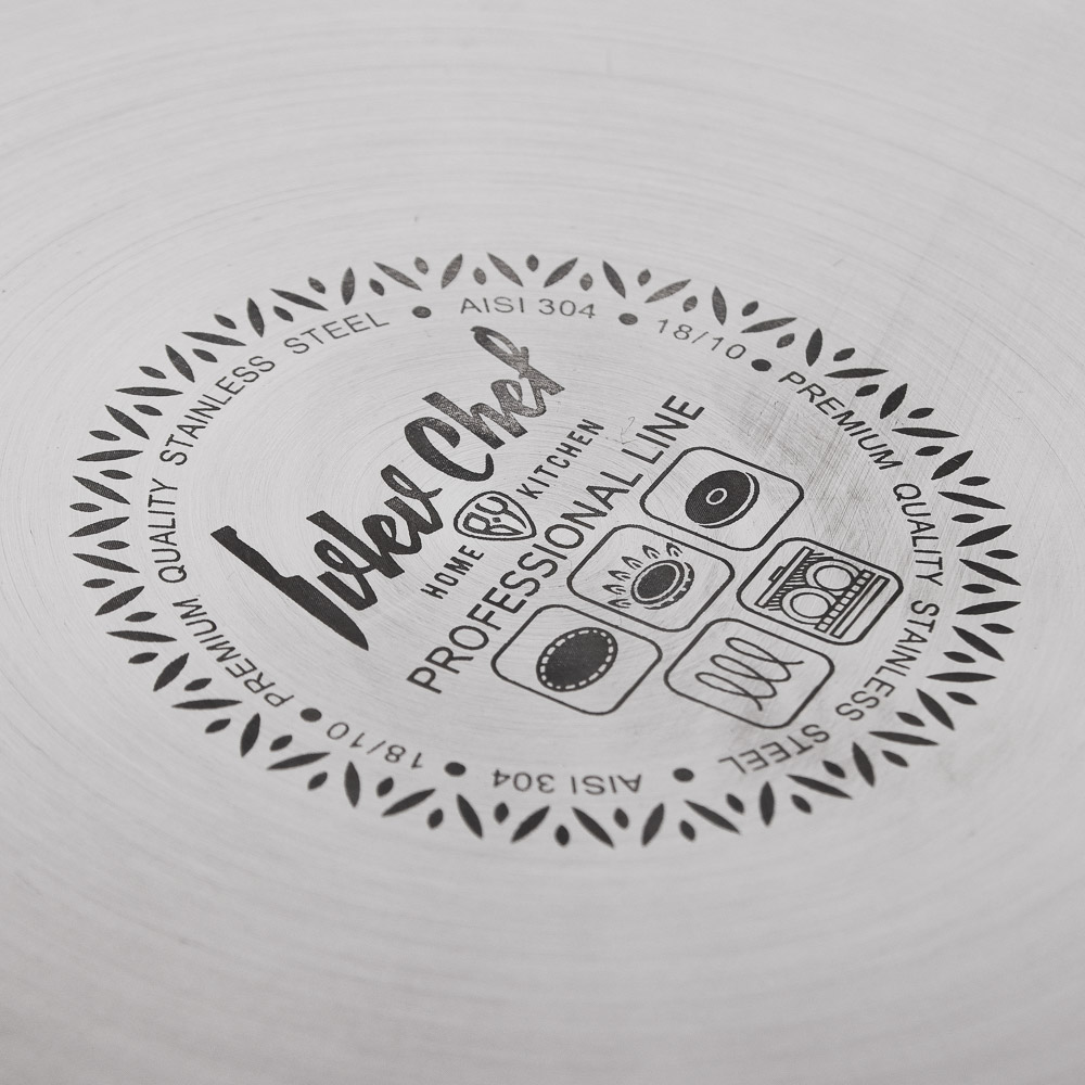 Ivlev Chef Royal Ковш 20х11см 3,4л, со стекл. крышкой, индукция, нерж.сталь 18/10, арт.№ 822-220