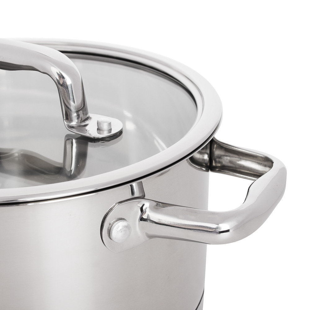 Ivlev Chef Royal Кастрюля 20х11см 3,4л, со стекл. крышкой, индукция, нерж.сталь 18/10, арт.№ 822-221