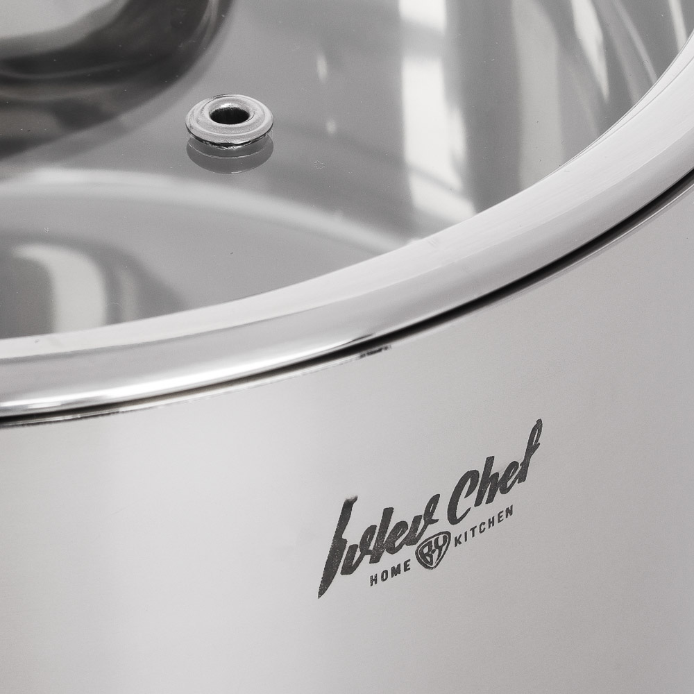 Ivlev Chef Royal Кастрюля 20х11см 3,4л, со стекл. крышкой, индукция, нерж.сталь 18/10, арт.№ 822-221