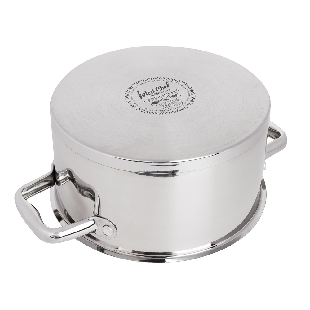 Ivlev Chef Royal Кастрюля 20х11см 3,4л, со стекл. крышкой, индукция, нерж.сталь 18/10, арт.№ 822-221