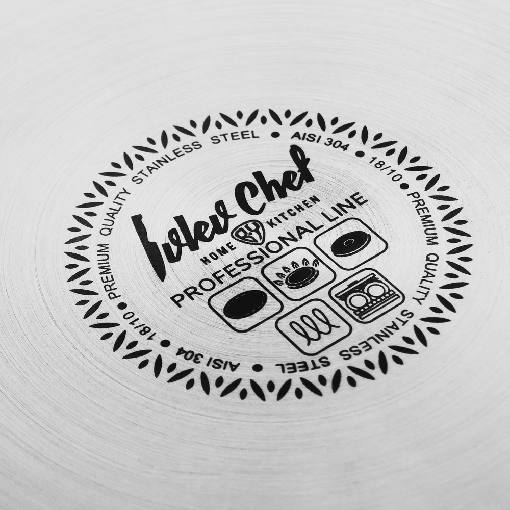 Ivlev Chef Royal Кастрюля 20х11см 3,4л, со стекл. крышкой, индукция, нерж.сталь 18/10, арт.№ 822-221