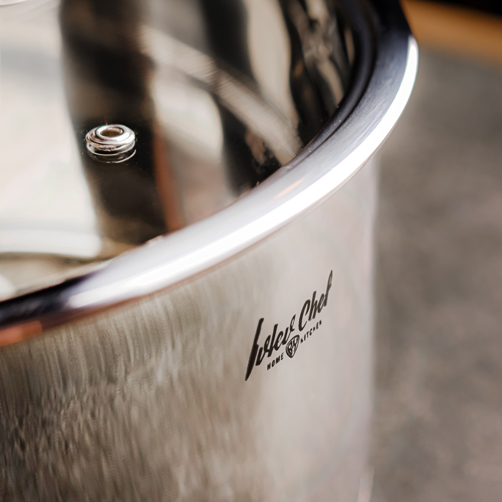 Ivlev Chef Royal Кастрюля 22х12см 4,5л, со стекл. крышкой, индукция, нерж.сталь 18/10, арт.№ 822-222