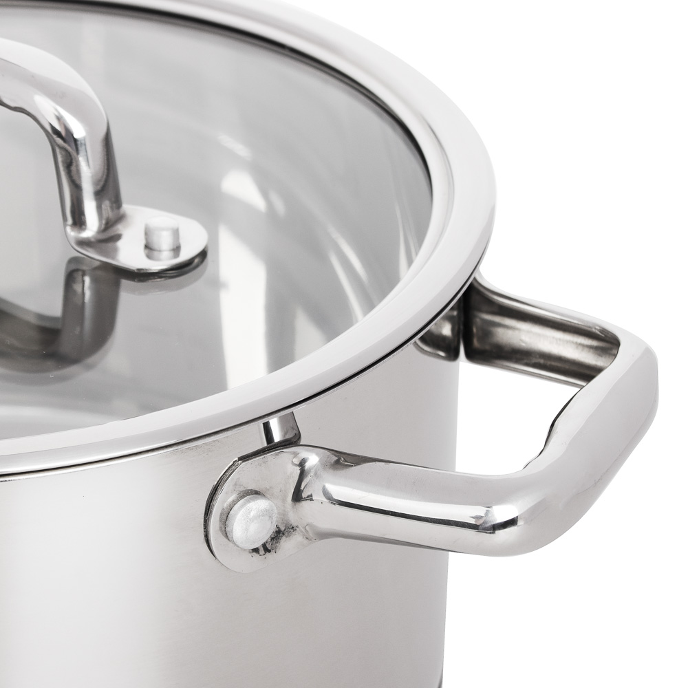 Ivlev Chef Royal Кастрюля 22х12см 4,5л, со стекл. крышкой, индукция, нерж.сталь 18/10, арт.№ 822-222