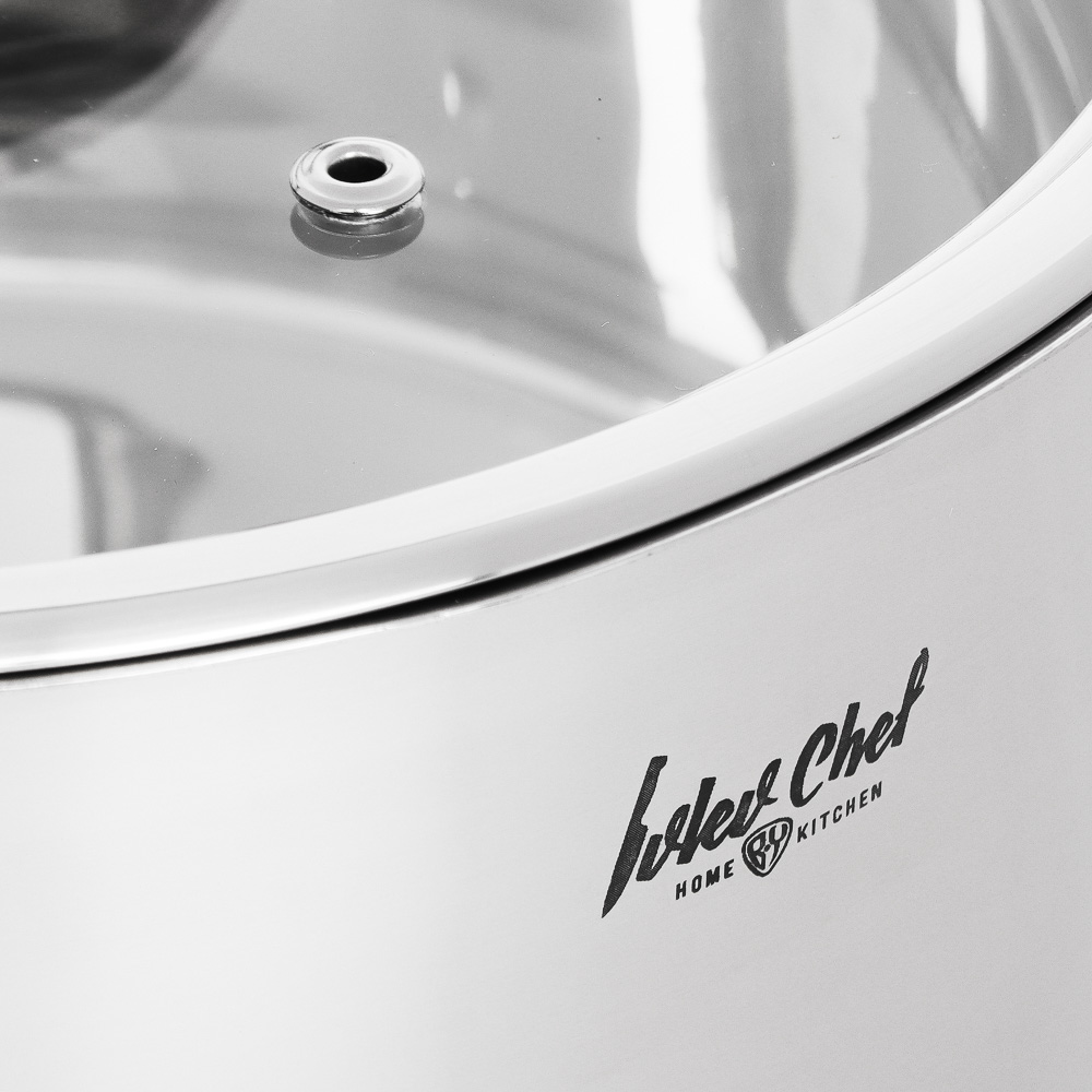 Ivlev Chef Royal Кастрюля 22х12см 4,5л, со стекл. крышкой, индукция, нерж.сталь 18/10, арт.№ 822-222