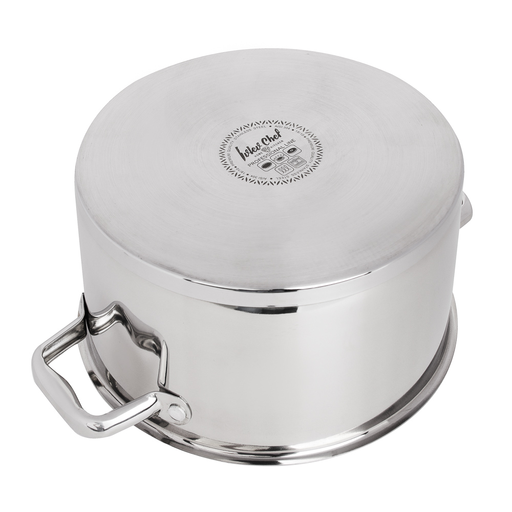Ivlev Chef Royal Кастрюля 22х12см 4,5л, со стекл. крышкой, индукция, нерж.сталь 18/10, арт.№ 822-222