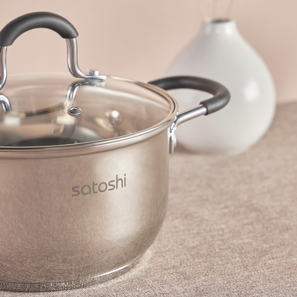 SATOSHI Альбер Кастрюля 18х10,5см, 2,5л, со стекл. крышкой, индукция, арт.№ 822-213