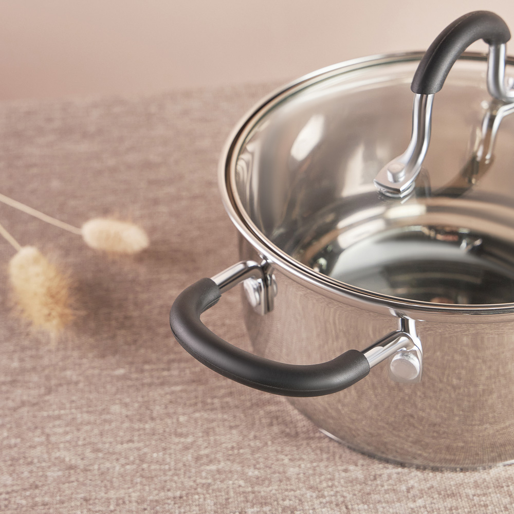 SATOSHI Альбер Кастрюля 18х10,5см, 2,5л, со стекл. крышкой, индукция, арт.№ 822-213