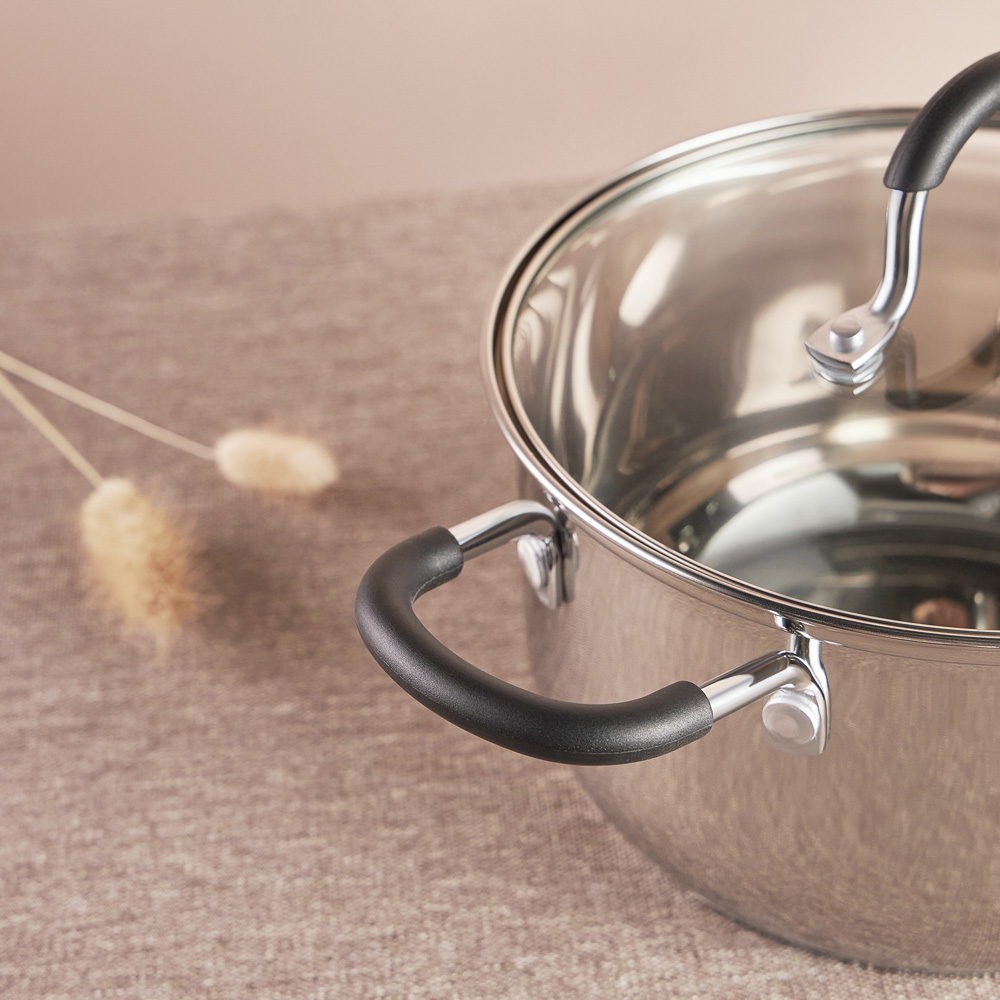 SATOSHI Альбер Кастрюля 20х11,5см, 3,4л, со стекл. крышкой, индукция, арт.№ 822-214