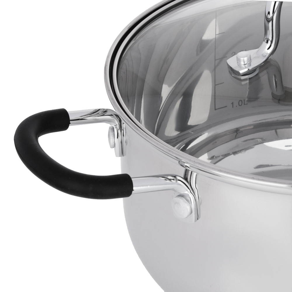 SATOSHI Альбер Кастрюля 20х11,5см, 3,4л, со стекл. крышкой, индукция, арт.№ 822-214