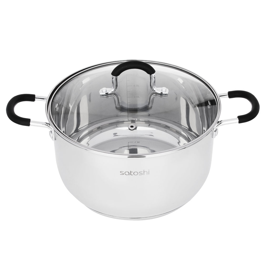 SATOSHI Альбер Кастрюля 24х13,5см, 5,9л, со стекл. крышкой, индукция, арт.№ 822-215