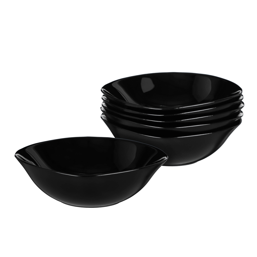 MILLIMI Блэк Набор столовой посуды 19 пр., опаловое стекло, квадратный, арт.№ 818-205