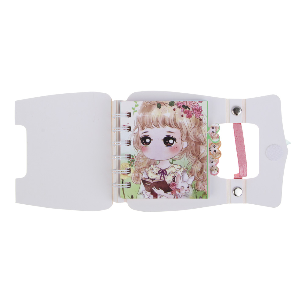 Записная книжка фигурная, 11,3х9,8см, 57л., "Девочки", в форме сумочки, клапан на лип., ручка, 4 диз, арт.№ 557-010