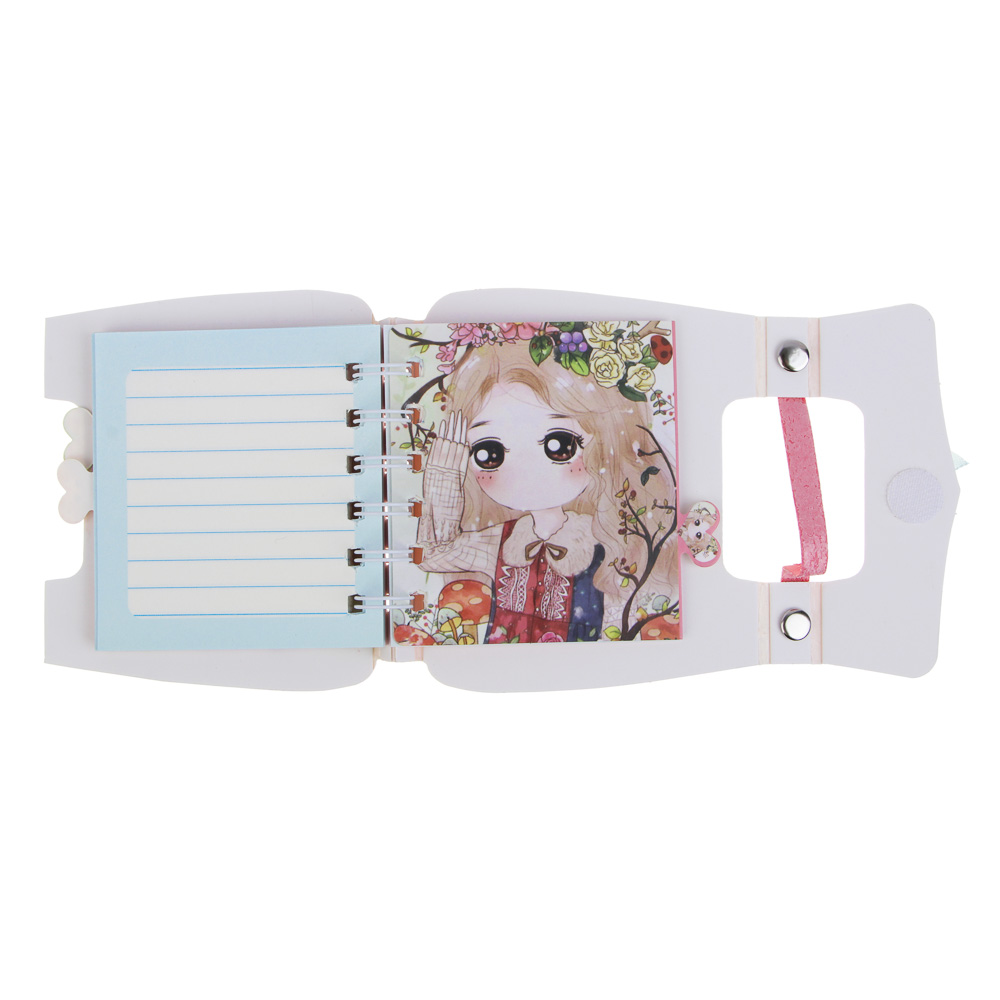 Записная книжка фигурная, 11,3х9,8см, 57л., "Девочки", в форме сумочки, клапан на лип., ручка, 4 диз, арт.№ 557-010