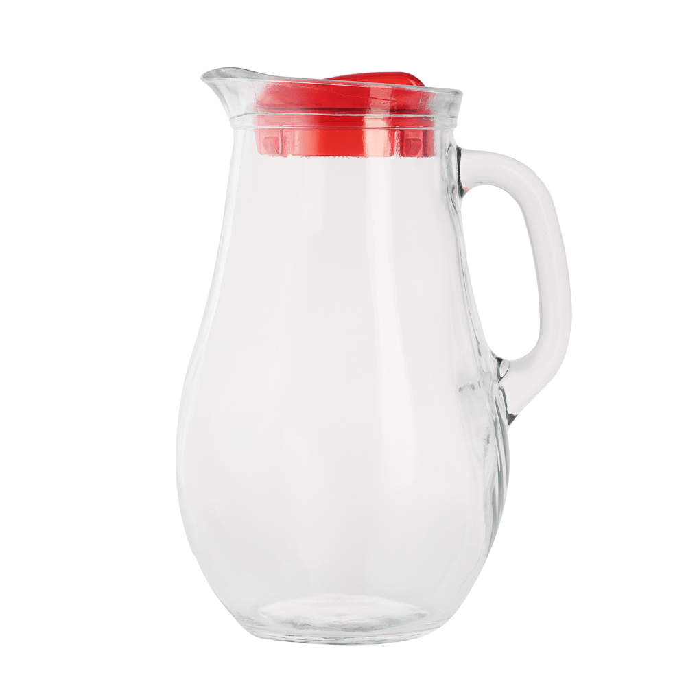 PASABAHCE  Бистро Кувшин 1850мл, с красной крышкой, стекло, арт.№ 878-677