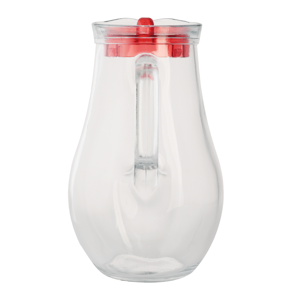 PASABAHCE  Бистро Кувшин 1850мл, с красной крышкой, стекло, арт.№ 878-677
