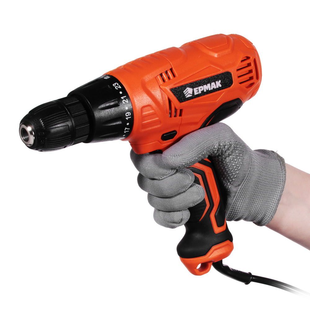 ЕРМАК Дрель-шуруповерт электр. ДШЭ-10/400, 400 Вт, 0-750 об/мин, арт.№ 646-209