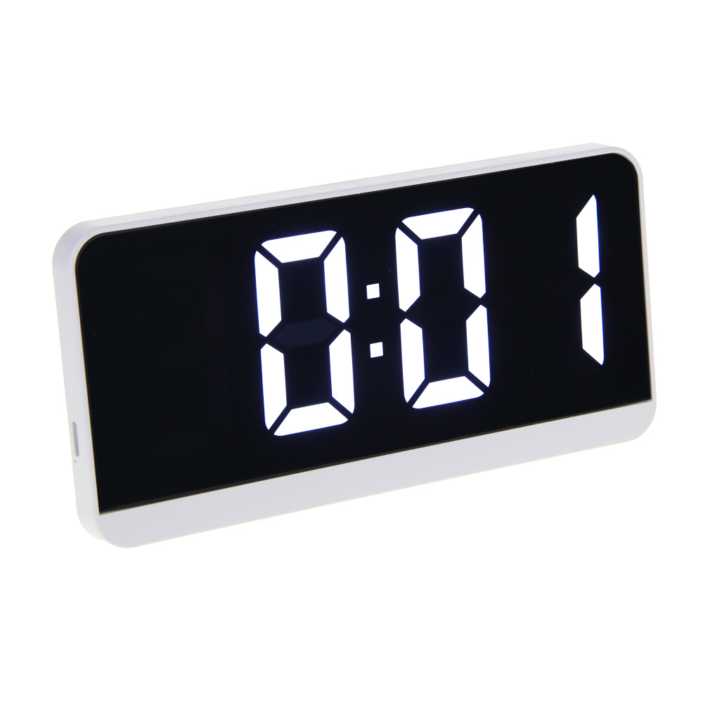 LADECOR CHRONO Будильник электронный, 16,5x1,5x8 см, АВС пластик, 3xAАA, оправа цвет белый, арт.№ 529-310