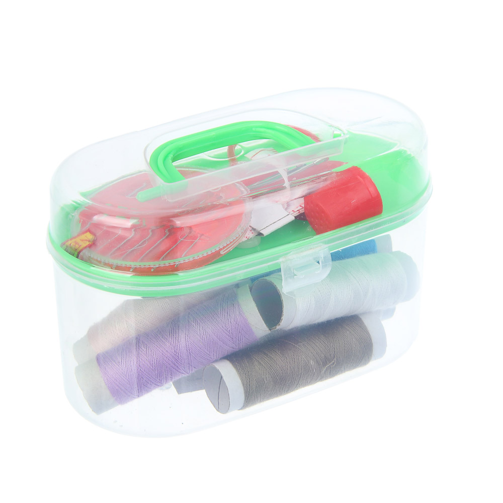 Набор швейных принадлежностей 15 пр. в пластик боксе (нитки, иголки, ножницы, сантиметр и т.д.), арт.№ 308-277