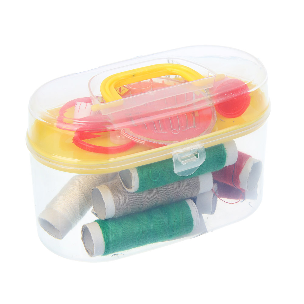 Набор швейных принадлежностей 15 пр. в пластик боксе (нитки, иголки, ножницы, сантиметр и т.д.), арт.№ 308-277