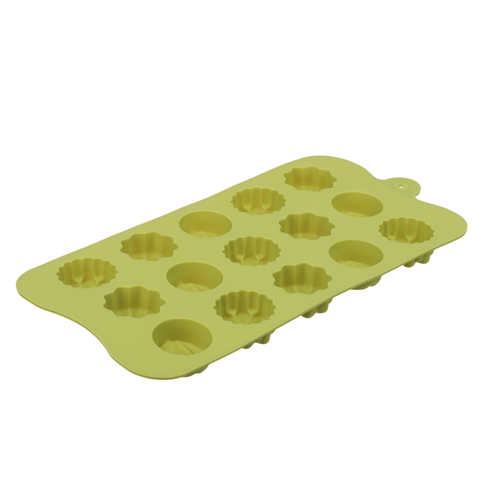 VETTA Форма силиконовая для шоколада и льда 15 ячеек, 21x10x1,6см "Шоколадка", 3 цвета, арт.№ 856-002