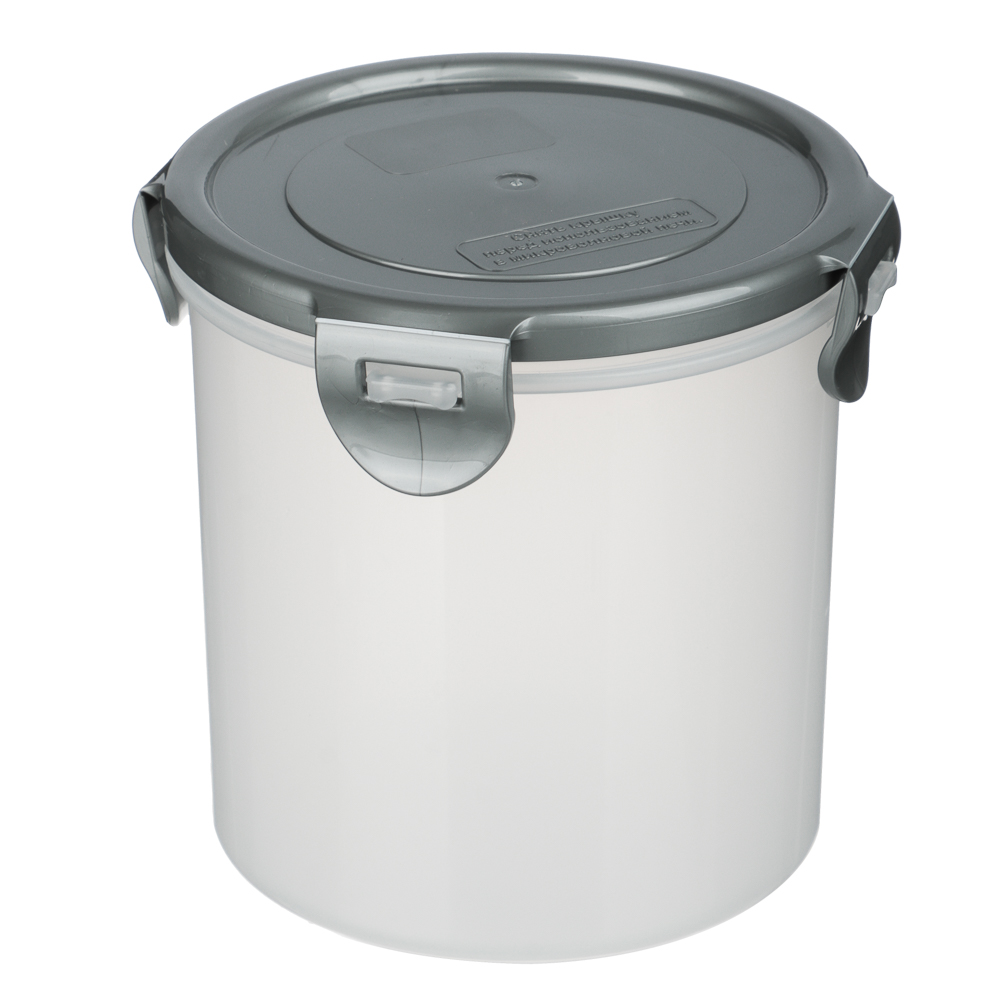 Контейнер герметичный для СВЧ с защелками, круглый, 0,7л, D-12см, H-11,5см, пластик, арт.№ 861-342