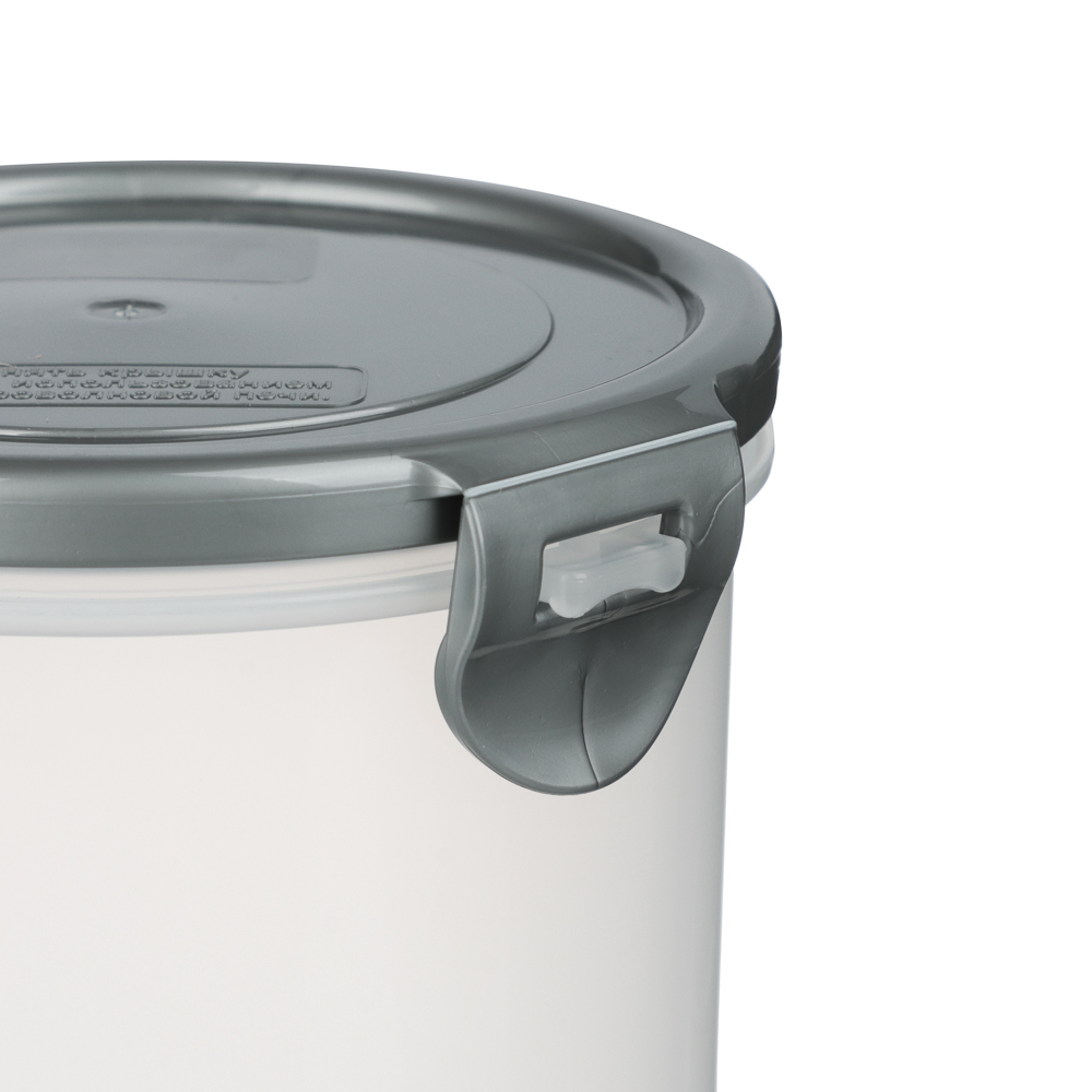 Контейнер герметичный для СВЧ с защелками, круглый, 0,7л, D-12см, H-11,5см, пластик, арт.№ 861-342