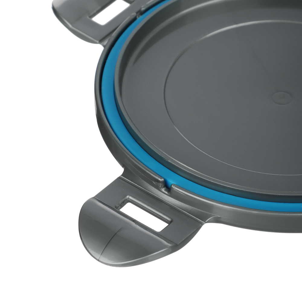 Контейнер герметичный для СВЧ с защелками, круглый, 0,7л, D-12см, H-11,5см, пластик, арт.№ 861-342