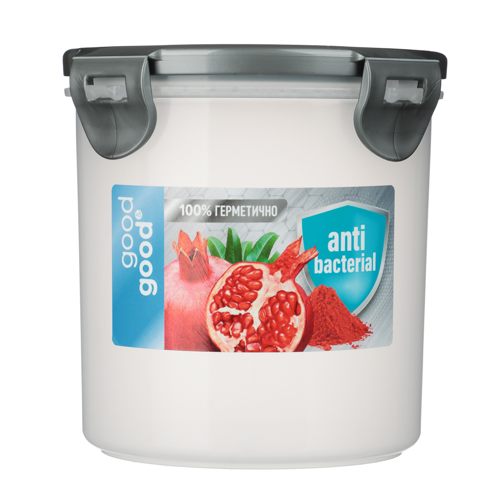 Контейнер герметичный для СВЧ с защелками, круглый, 0,7л, D-12см, H-11,5см, пластик, арт.№ 861-342