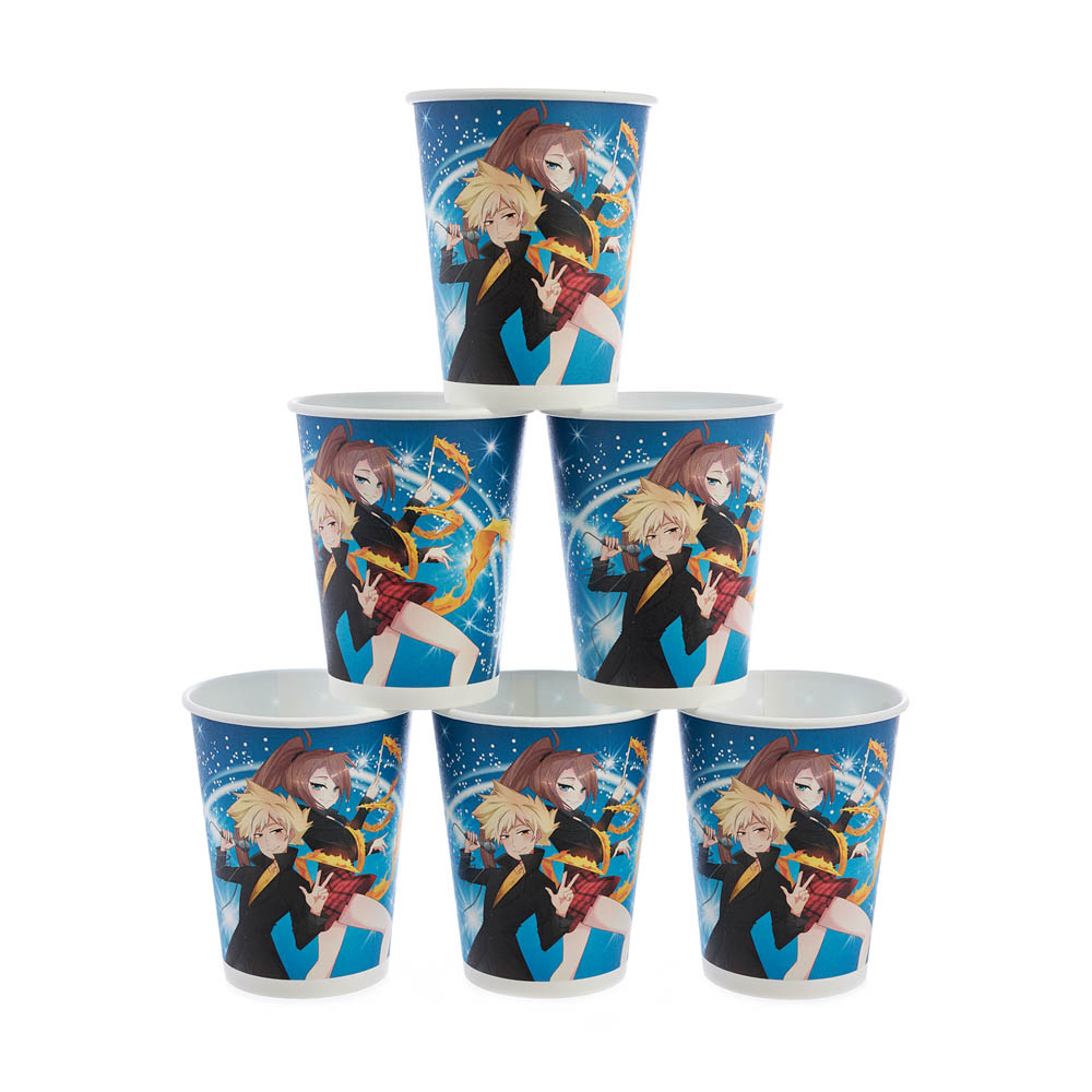ВСЁГАЗИН Набор бумажных стаканов 6шт, аниме, 250мл, арт.№ 499-066