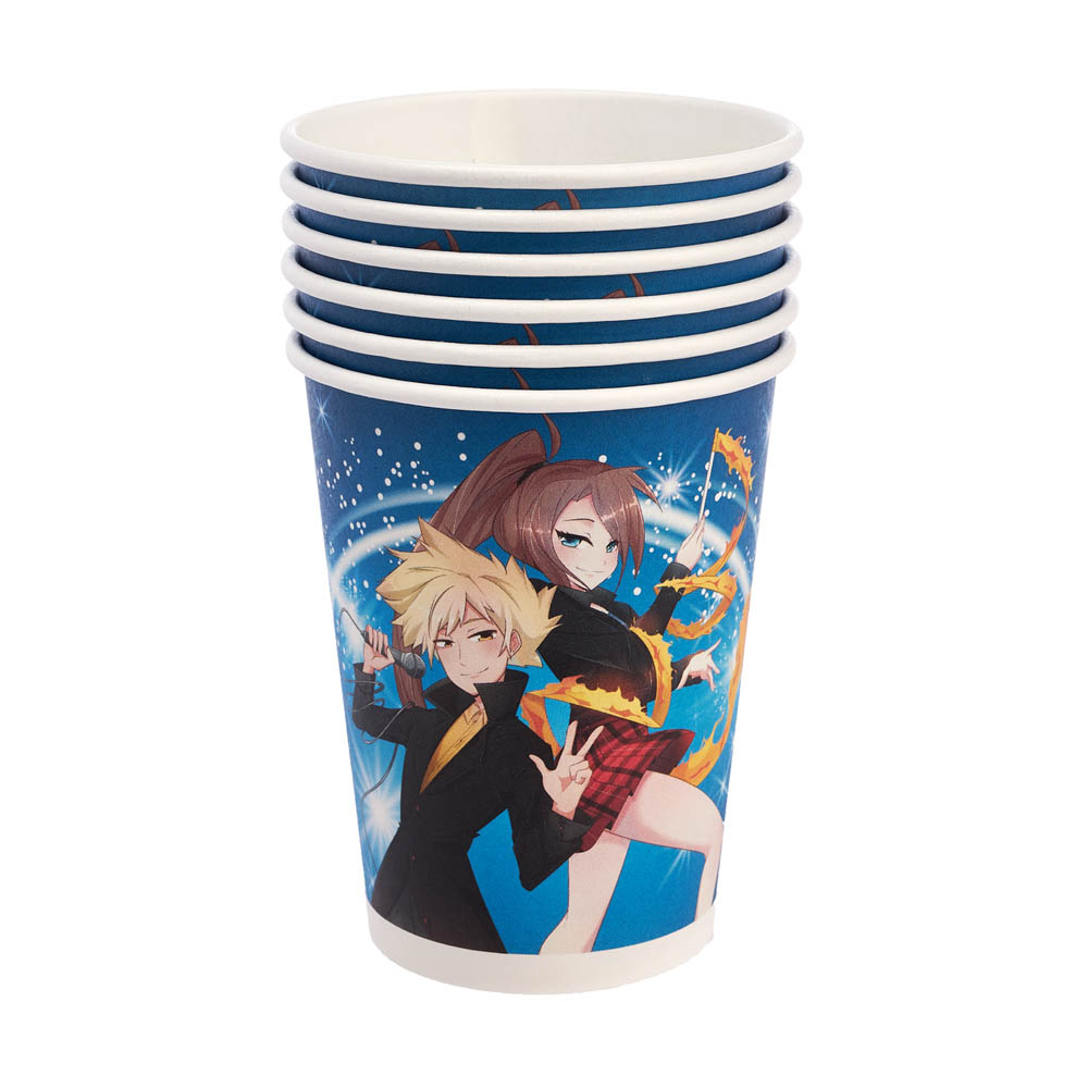 ВСЁГАЗИН Набор бумажных стаканов 6шт, аниме, 250мл, арт.№ 499-066