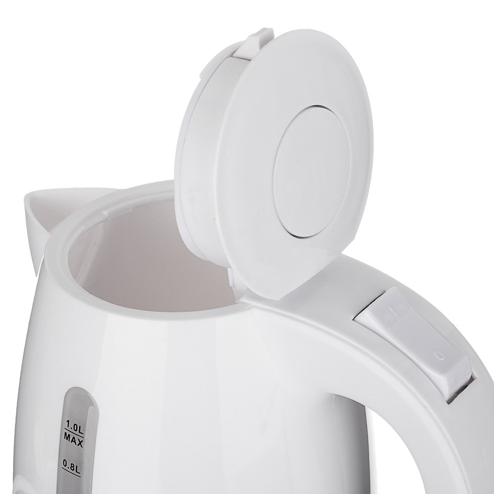 LEBEN Чайник электрический 1,0л, 1350Вт, скрытый нагр.элемент, пластик, 2 цвета, арт.№ 291-044