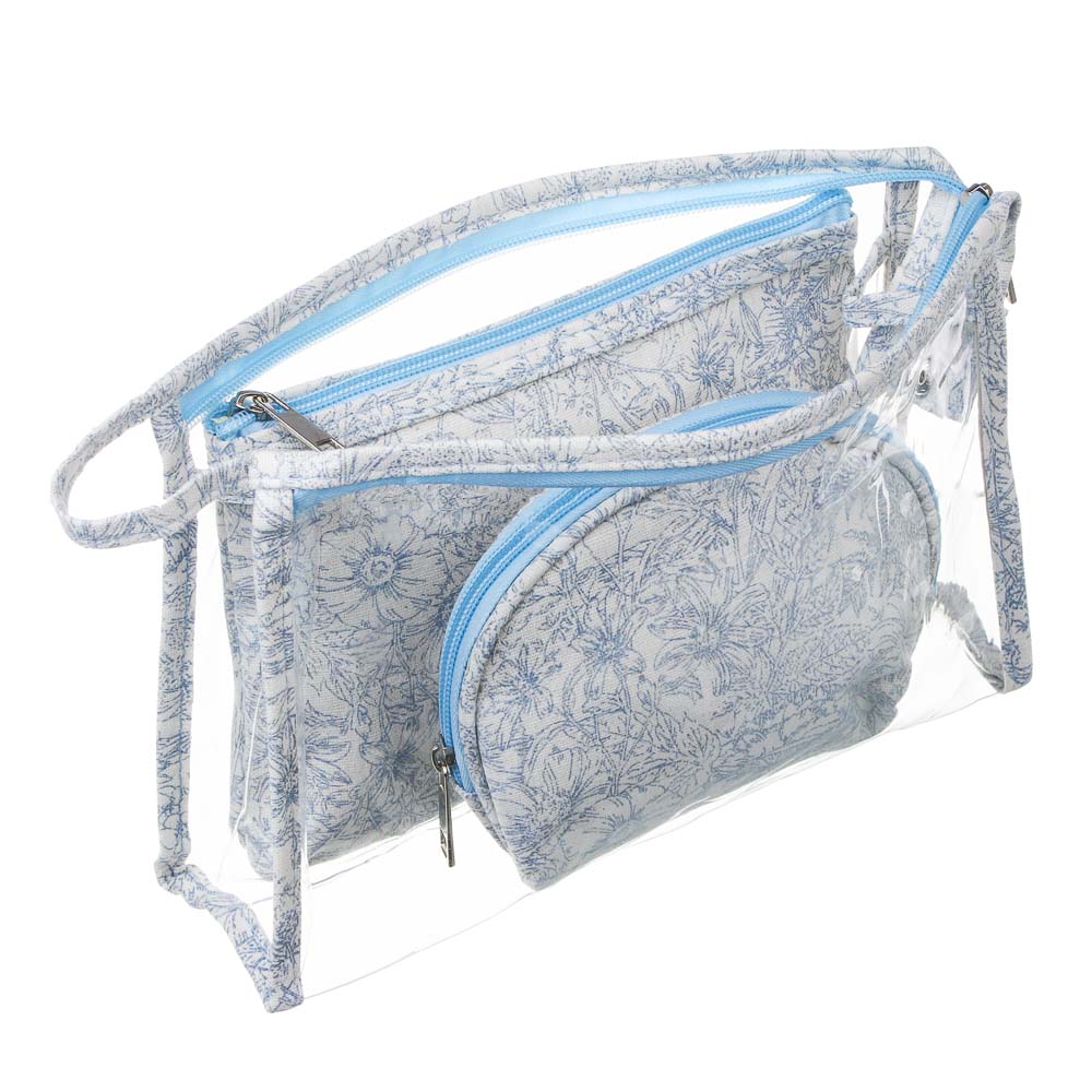 ЮL Косметички в наборе 3 шт Флора, ПВХ, ПЭ, 25х16х8см/20х14х3см/15х10х6см, 2 цвета, арт.№ 327-327