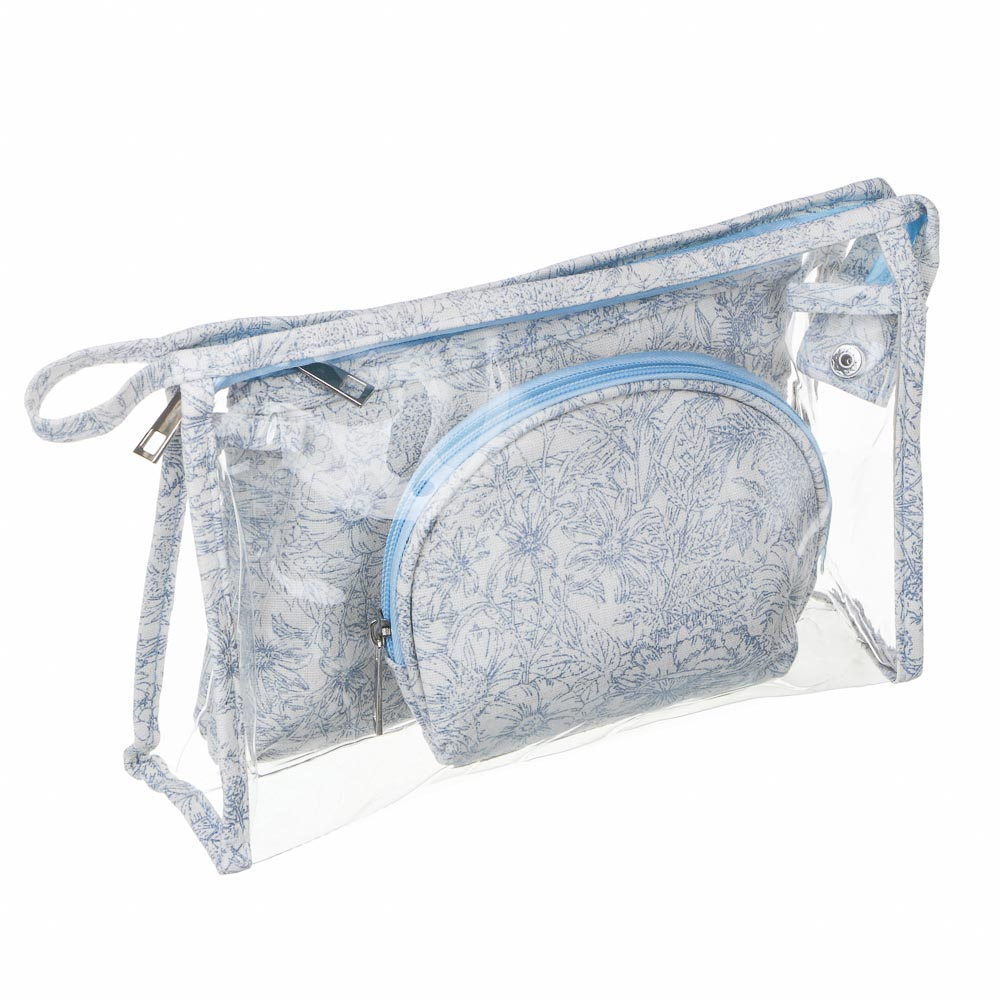 ЮL Косметички в наборе 3 шт Флора, ПВХ, ПЭ, 25х16х8см/20х14х3см/15х10х6см, 2 цвета, арт.№ 327-327