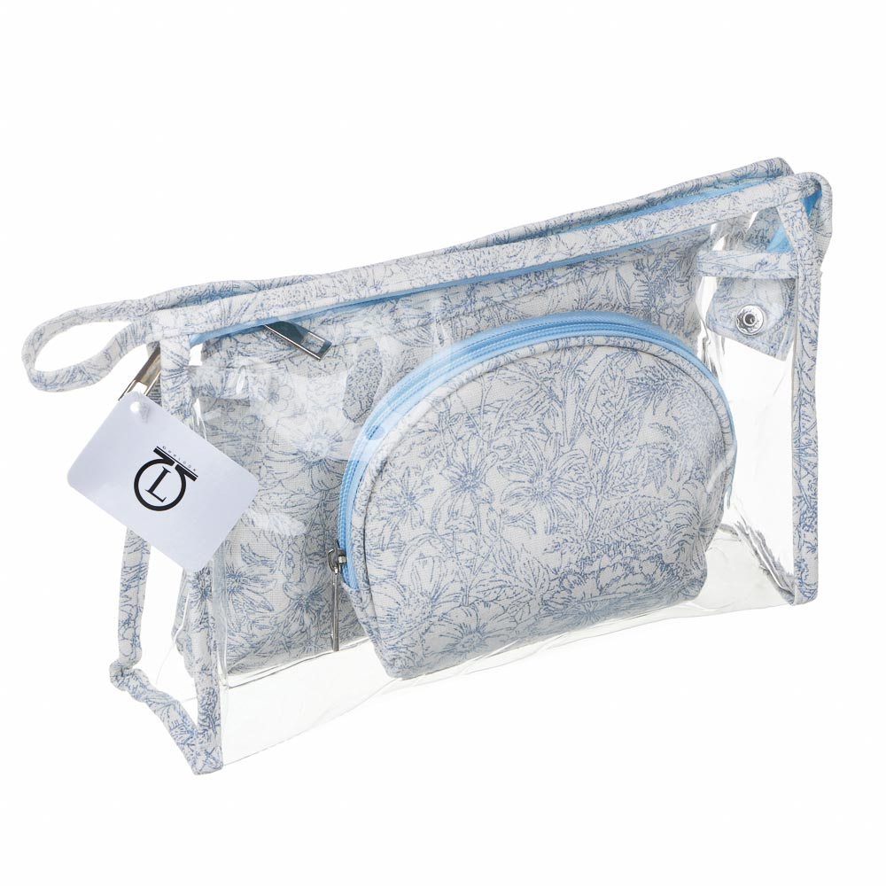 ЮL Косметички в наборе 3 шт Флора, ПВХ, ПЭ, 25х16х8см/20х14х3см/15х10х6см, 2 цвета, арт.№ 327-327