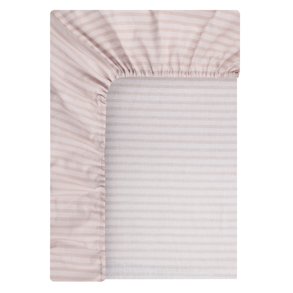 PROVANCE Хейзел Простыня на резинке 160х200х20см, 100% хлопок, бязь, бежевый, арт.№ 432-265